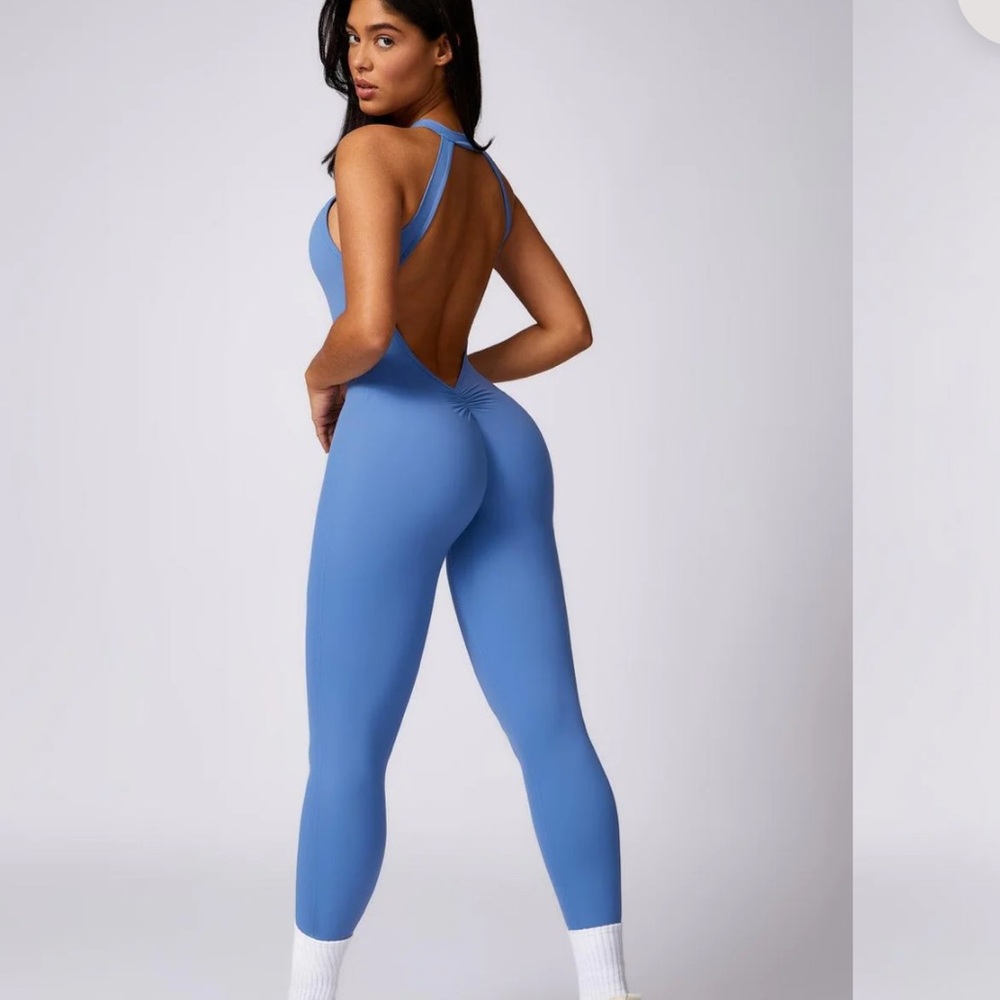 Powder Blue Women's Workout Jumpsuit